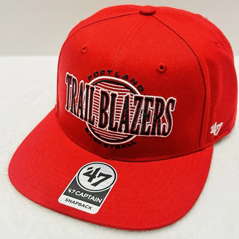 '47 Brand Portland Trail Blazers High Post Captain Snapback Hat‎ Adjustable Red